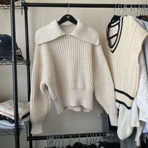 H&M Collar Ribbed Knit Sweater